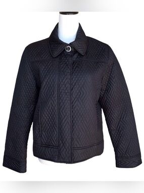Weatherproof Black Quilted Bomber Jacket
